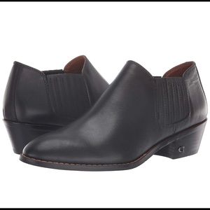 New COACH Leather Ankle Boots. Size 8, Black